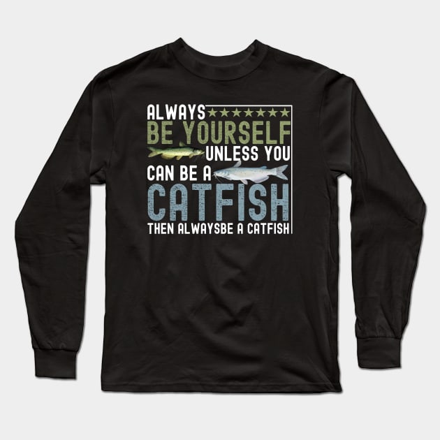 funny catfish Long Sleeve T-Shirt by Be Cute 